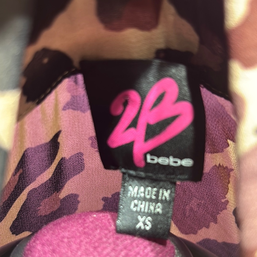 Bebe Women's Animal Print Button-Down Blouse, Lon… - image 2